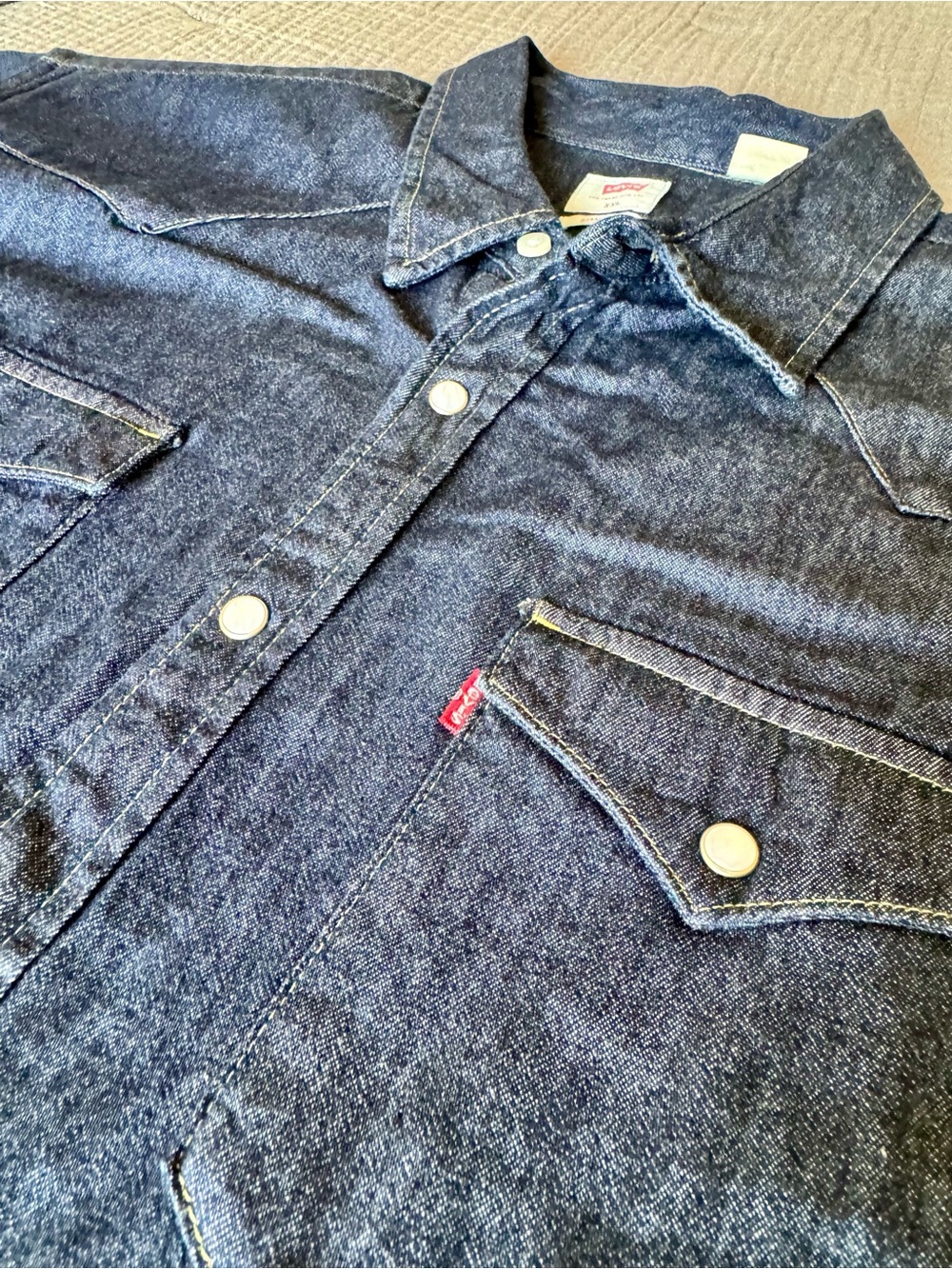 Levi's Indigo Blue Denim Snap-Front Work Shirt